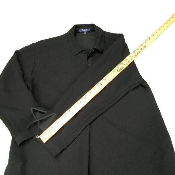Madewell Shirt Dress Womens Medium Black Collared Button Fron Slit - Picture 4 of 16